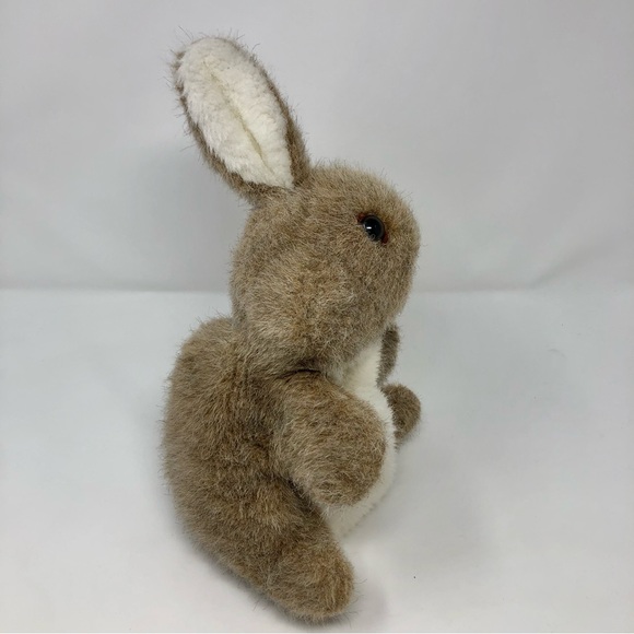 Dakin Brown White Rabbit Bunny Plush Hand Puppet Vintage 1984 Pink Nose Easter - Picture 3 of 9